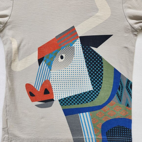 Tea Collection Boys Tee Short Sleeve Bull Horns Colorful Comfy Cozy Soft Size 10 - Picture 3 of 11